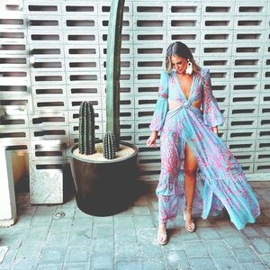 PatBo Cutout Plunge Beach Dress